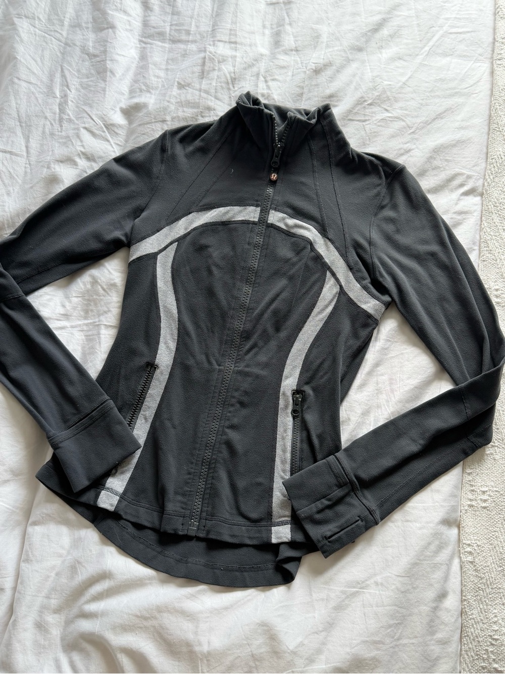 lululemon Define Jacket Rare Vintage Wee Stripe Grey Charcoal Size 6